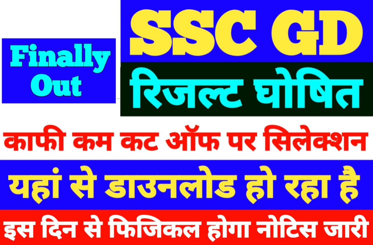 SSC GD Result 2024 Today Update| Final Cut Off, Exam Pattern, Syllabus, Eligibility